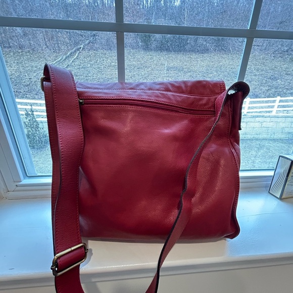 NWOT Red Leather Shoulder Bag - Picture 4 of 10
